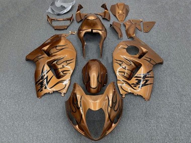 Carénages Moto Suzuki GSXR 1300 Hayabusa 1996-2007 - Brun Bronze Noir Flamme