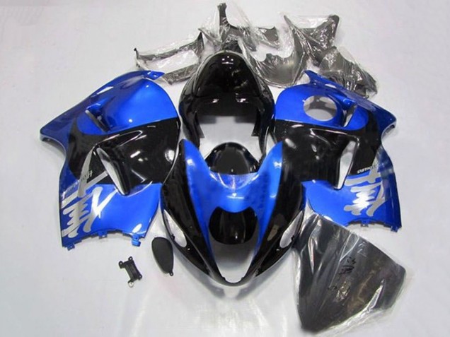 Carénages Moto Suzuki GSXR 1300 Hayabusa 1996-2007 - Bleu Chrome Noir