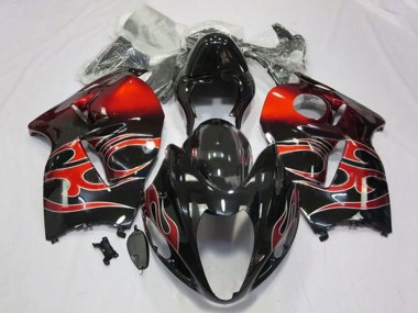 Carénages Moto Suzuki GSXR 1300 Hayabusa 1996-2007 - Noir Brillant Rouge Tribal