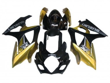 Carénages Moto Suzuki GSXR 1000 2005-2006 - Noir Or Argent