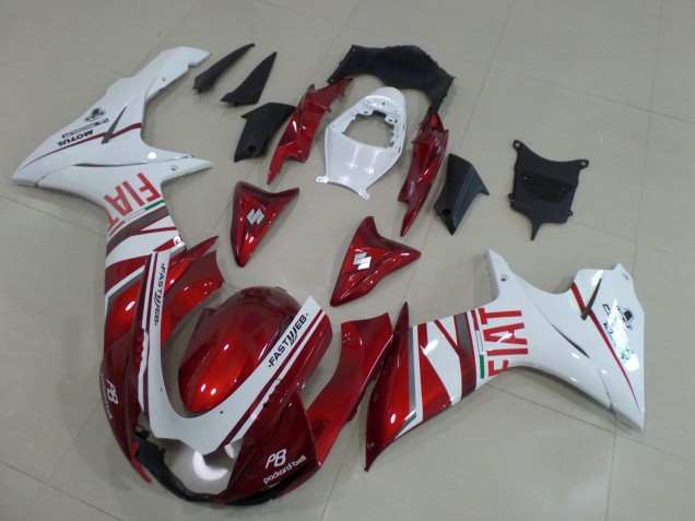 Carénages Moto Suzuki GSXR 600 / GSXR 750 2011-2024 - Bonbon Rouge Blanc Fiat