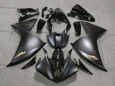 Carénages Moto Yamaha YZF 1000 R1 2009-2011 - Noir Brillant Noir Mat Or