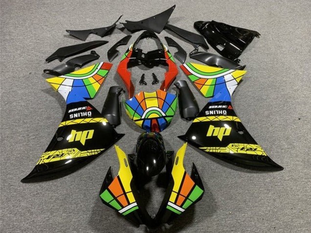 Carénages Moto Yamaha YZF 1000 R1 2009-2011 - Noir Jaune HP Roue Chromatique