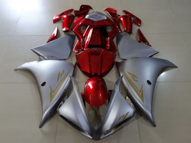 Carénages Moto Yamaha YZF 1000 R1 2009-2011 - Argent Rouge