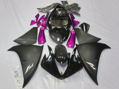 Carénages Moto Yamaha YZF 1000 R1 2012-2014 - Noir Brillant Noir Mat Rose