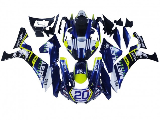 Carénages Moto Yamaha YZF 1000 R1 2020-2025 - Blanc Bleu Jaune Noir