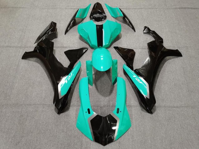 Carénages Moto Yamaha YZF 1000 R1 2020-2025 - Bleu Sarcelle Noir Brillant