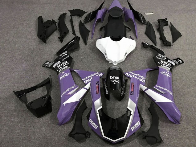 Carénages Moto Yamaha YZF 1000 R1 2020-2025 - Violet Blanc Noir Brillant Sam
