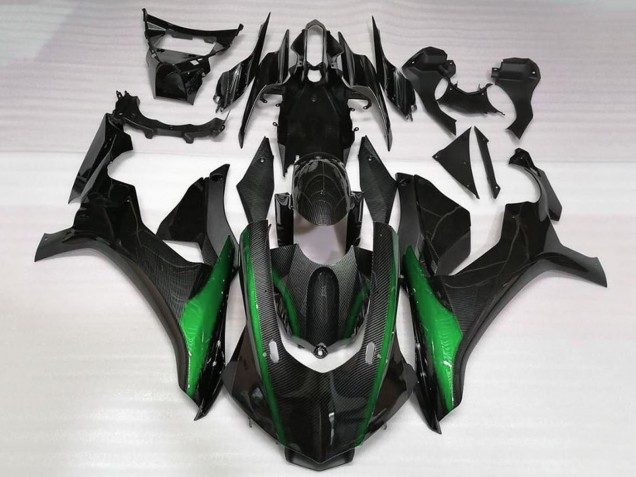 Carénages Moto Yamaha YZF 1000 R1 2020-2025 - Fausse Fibre de Carbone Vert