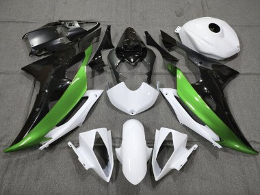 Carénages Moto Yamaha YZF R6 2008-2016 - Blanc Vert Noir Brillant
