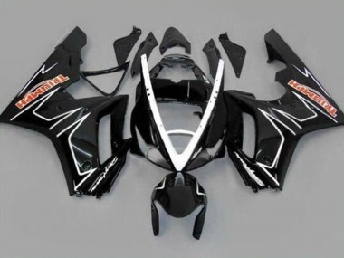 Carénages Moto Triumph Daytona 675 Triple 2006-2008 - Noir Brillant Blanc Bande