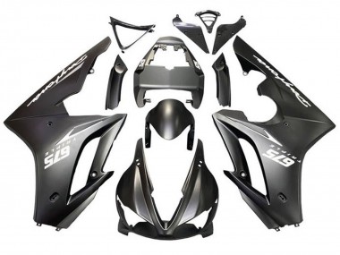 Carénages Moto Triumph Daytona 675 Triple 2009-2012 - Noir Mat Blanc Décalque