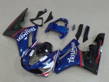 Carénages Moto Triumph Daytona 675 Triple 2009-2012 - Bleu Rouge Blanc Noir Brillant