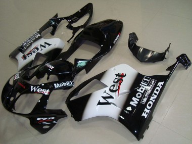 Carénages Moto Honda VTR1000 2000-2006 - Noir Brillant Blanc West