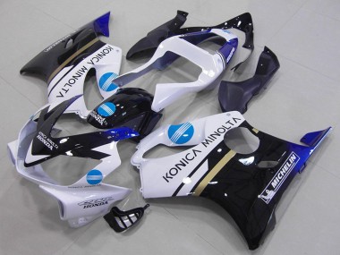 Carénages Moto Honda CBR600 F4i 2001-2003 - Blanc Bleu Noir Brillant Konica Minolta