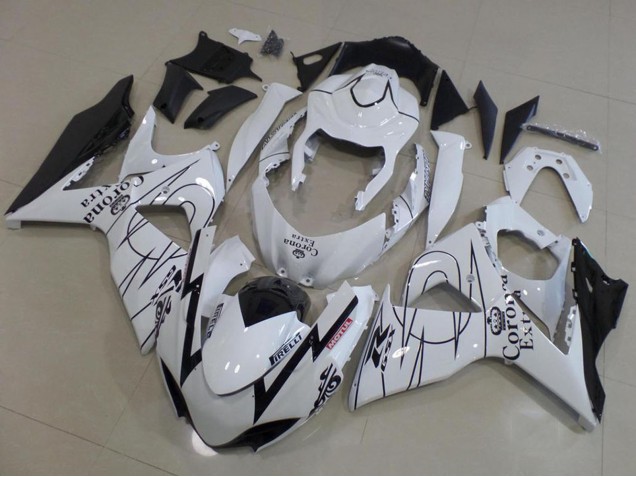Carénages Moto Suzuki GSXR 1000 2009-2016 - Blanc Noir Corona Courses