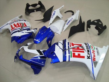Carénages Moto Kawasaki ZX250R 2008-2012 - Blanc Bleu Rouge Fiat