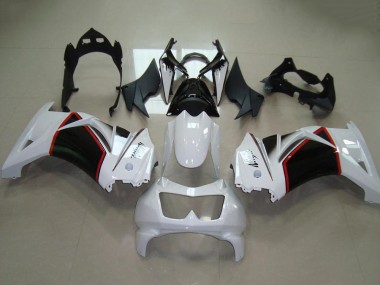 Carénages Moto Kawasaki ZX250R 2008-2012 - Blanc Rouge Noir Brillant