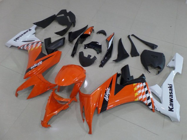 Carénages Moto Kawasaki ZX10R 2008-2010 - Blanc Orange Noir