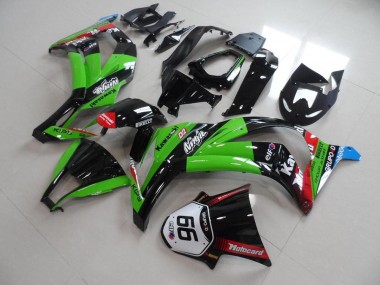 Carénages Moto Kawasaki ZX10R 2011-2015 - Vert Rouge Noir Brillant KIPS Motocard Elf 66