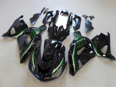 Carénages Moto Kawasaki ZX14R ZZR1400 2006-2011 - Noir Brillant Vert Doubler