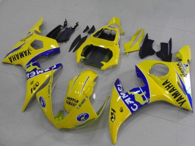 Carénages Moto Yamaha YZF R6 2003-2004 - Jaune Bleu Chameau