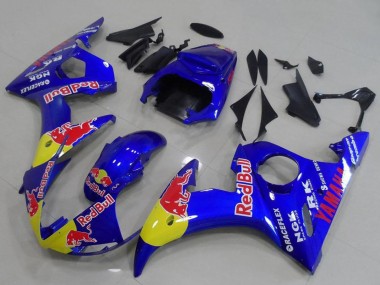 Carénages Moto Yamaha YZF R6 2003-2004 - Bleu Jaune Red Bull