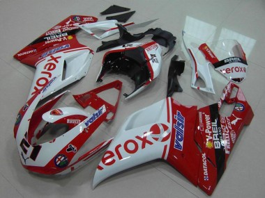 Carénage Moto Ducati 848 1098 1198 2007-2014 - Blanc Rouge Noir Brillant Valsir Xerox OEM Style 21