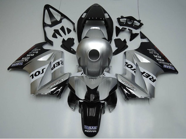 Carénages Moto Honda VFR 800 2002-2013 - Argent Blanc Noir Brillant Repsol
