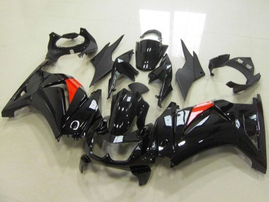 Carénages Moto Kawasaki ZX250R 2008-2012 - Noir Brillant Rouge