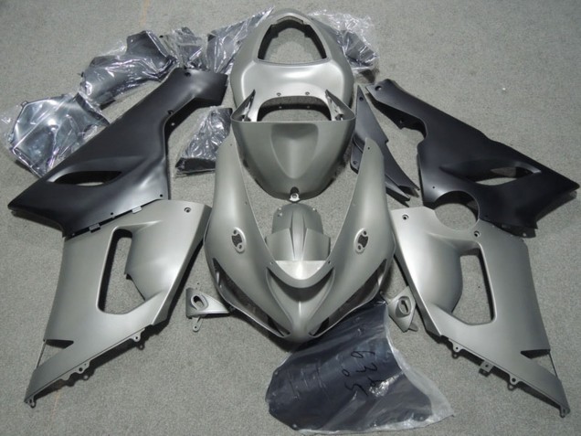 Carénages Moto Kawasaki ZX6R 2005-2006 - Gris Noir Mat