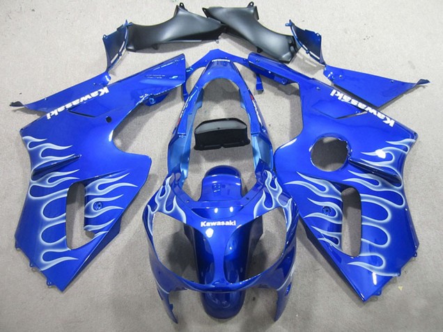 Carénages Moto Kawasaki ZX12R 2002-2006 - Bleu Blanc Flamme