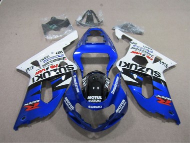 Carénages Moto Suzuki GSXR 600 2001-2003 - Blanc Bleu Noir Motul