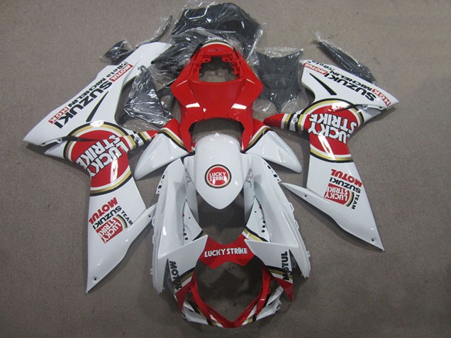 Carénages Moto Suzuki GSXR 600 2011-2024 - Blanc Rouge Motul Lucky Strike