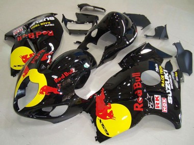 Carénages Moto Suzuki GSXR 1300 Hayabusa 1996-2007 - Noir Brillant Jaune Red Bull