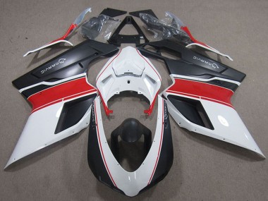 Carénages Moto Ducati 848 1098 1198 2007-2014 - Blanc Rouge Noir Mat Marvic