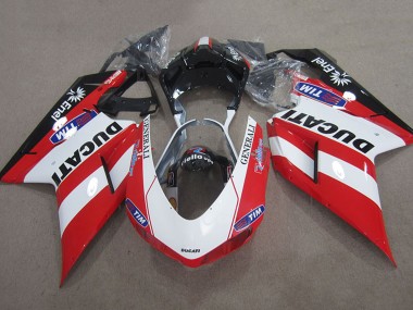 Carénages Moto Ducati 1098 2007-2014 - Rouge Blanc Noir Generali Tim