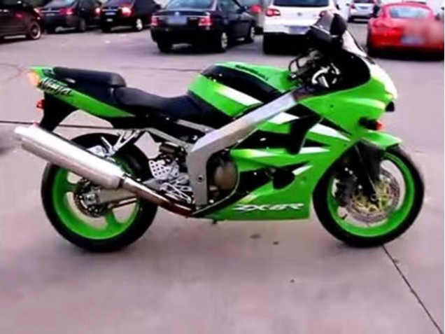 Carénage Moto Kawasaki ZX6R 2000-2002 - Vert Blanc Noir