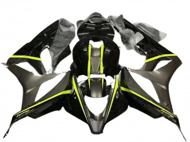 Carénages Moto Honda CBR600RR 2007-2008 - Noir Brillant Haute Visibilité Jaune
