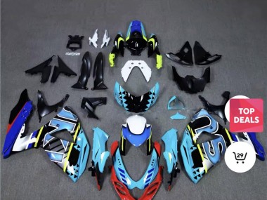Carénages Moto Suzuki GSXR 1000 2009-2016 - Bleu Rouge Jaune Blanc