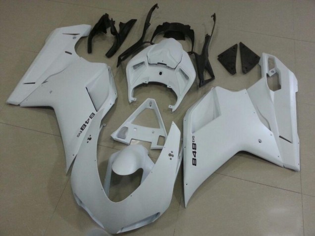Matte Blanc 07-14 Ducati 848 1098 1198 Carénage Moto Matte Blanc 07-14 Ducati 848 1098 1198 Carénage Moto