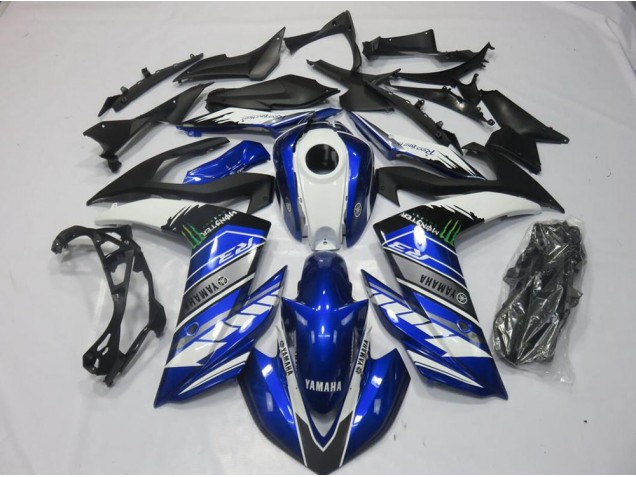 Monster Bleu 15-22 YZF R3 Carénage Moto Monster Bleu 15-22 YZF R3 Carénage Moto