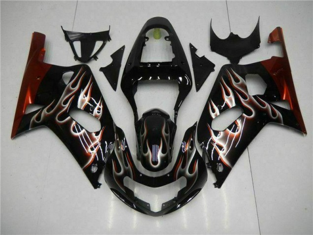 Noir 01-03 GSXR 600/750 Kit Carénages Motos & Plastique Noir 01-03 GSXR 600/750 Kit Carénages Motos & Plastique