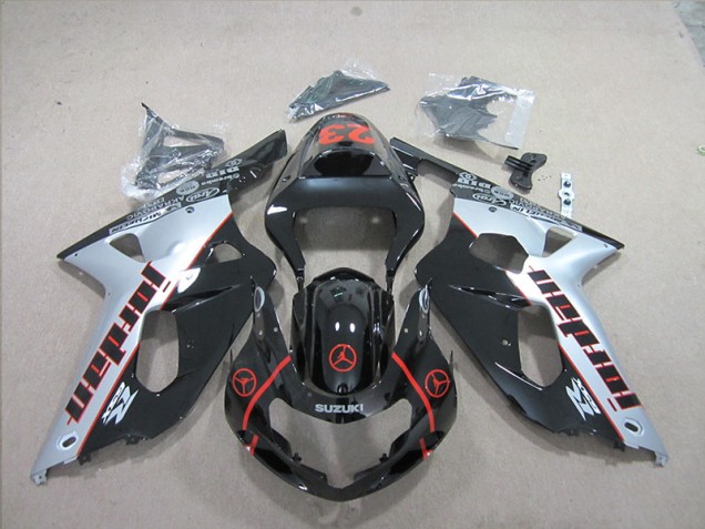 Noir Argent 01-03 GSXR 600 Carénage Moto Noir Argent 01-03 GSXR 600 Carénage Moto