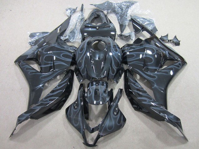 Noir Argent Flamme 09-12 CBR600RR Carénage Moto Noir Argent Flamme 09-12 CBR600RR Carénage Moto