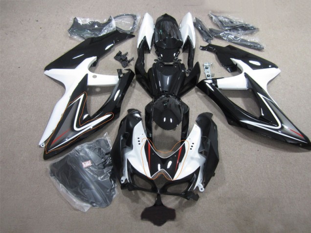Noir Blanc 08-10 GSXR 600 Carénages Moto Noir Blanc 08-10 GSXR 600 Carénages Moto