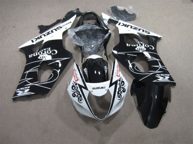Noir Blanc Corona Extra Motul 03-04 GSXR 1000 Carénage Moto Noir Blanc Corona Extra Motul 03-04 GSXR 1000 Carénage Moto