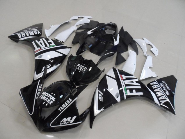 Noir Blanc Fiat 12-14 YZF R1 Carénages Moto Noir Blanc Fiat 12-14 YZF R1 Carénages Moto