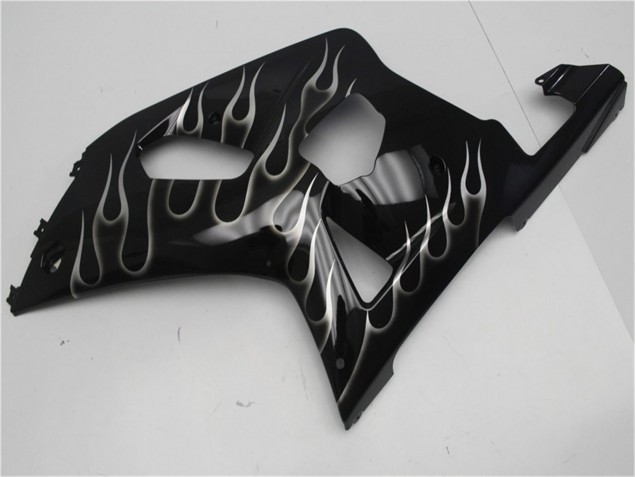 Noir Blanc Flamme 01-03 GSXR 600/750 Carénage Moto Noir Blanc Flamme 01-03 GSXR 600/750 Carénage Moto