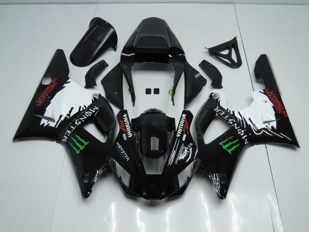 Noir Blanc Monster 00-01 YZF R1 Carénage Moto Noir Blanc Monster 00-01 YZF R1 Carénage Moto